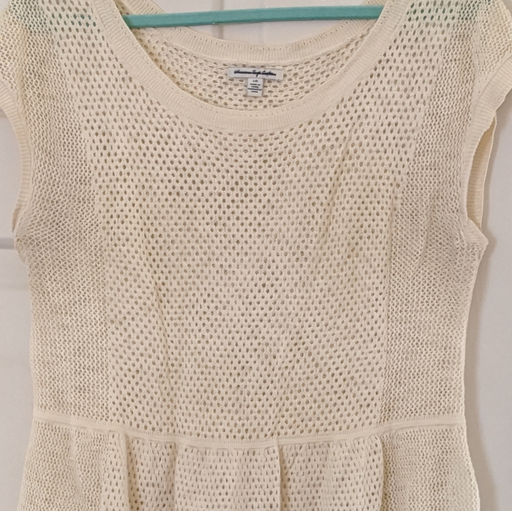 American Eagle mesh peplum top